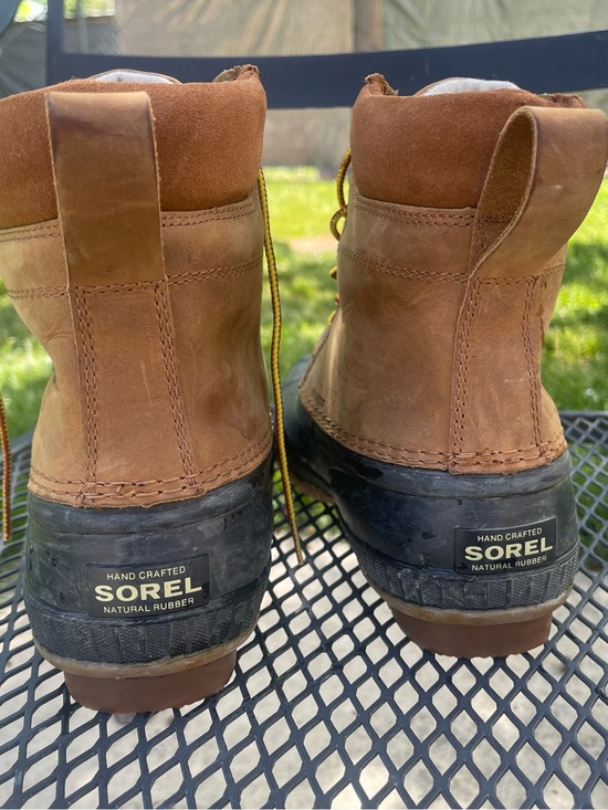 Sorel Brown and Black Waterproof Duck Boots with Yellow Laces main image 4